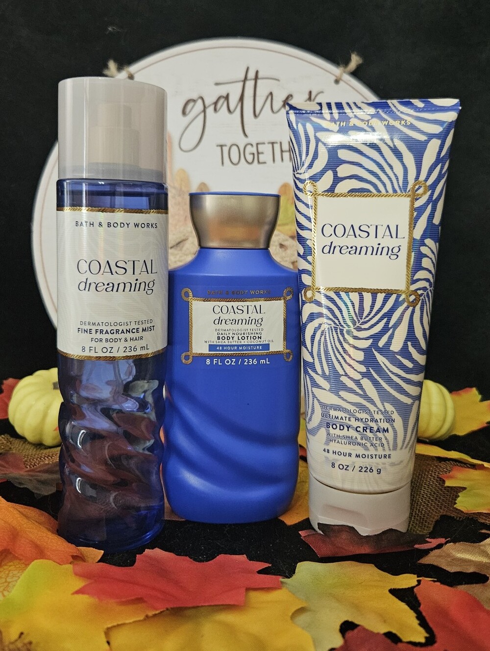 NWT Bath & Body Works Coastal Dreaming 3-piece Set - Blue, White